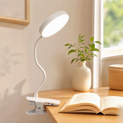 Cliplume™ Clip-On LED Desk Lamp in a calm home setting