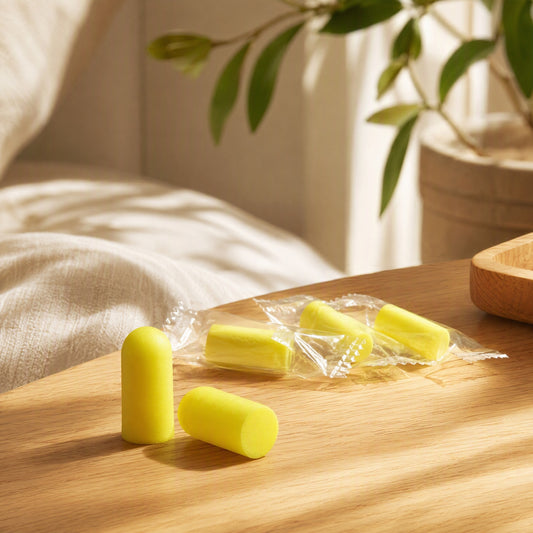Foamsilence™ Foam Noise Reduction Earplugs in a calm home setting
