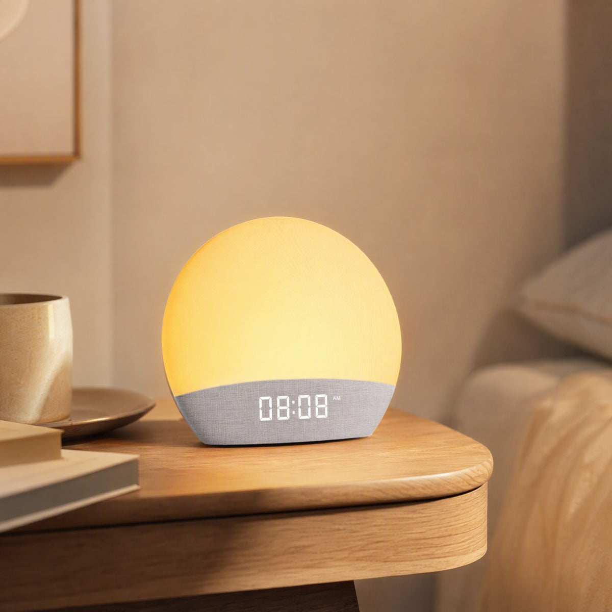 Dawnchime™ Digital Alarm Clock With Sunrise Light, styled close view