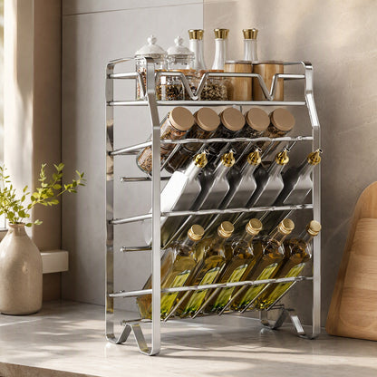Spicerow™ Stainless Steel Countertop Seasoning Rack, styled close view