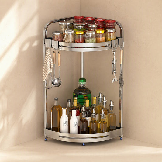 Nooksteel™ Stainless Steel Kitchen Corner Storage Rack