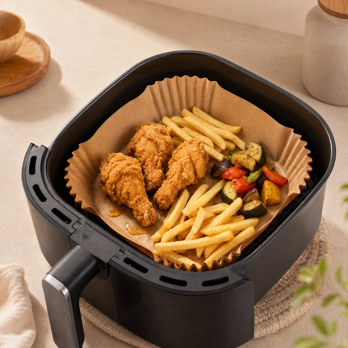Panpad™ Air Fryer Paper Pad, styled close view