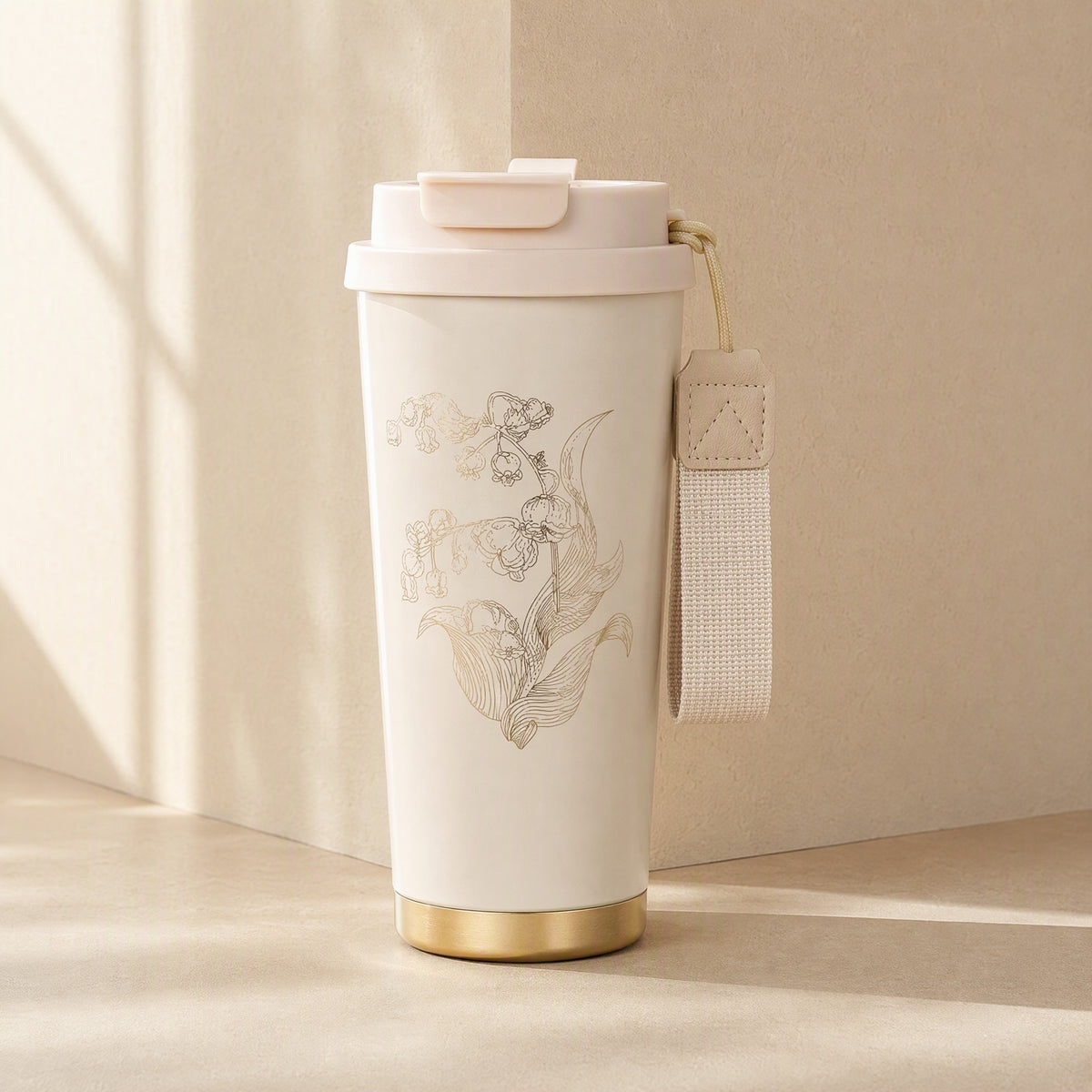 Brewgleam™ 316 Stainless Steel Coffee Cup With Straw