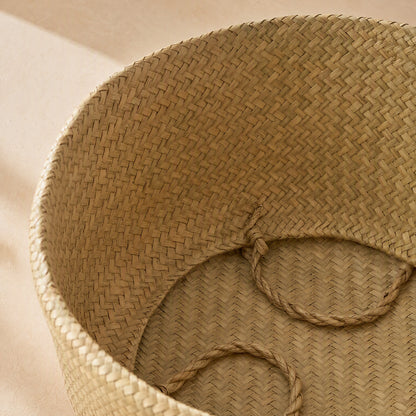 Reedbloom™ Straw Woven Flower Pot Basket, material and detail close-up