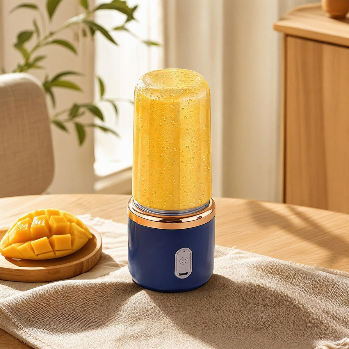 Sipcharge™ Rechargeable Portable Juice Cup in a calm home setting