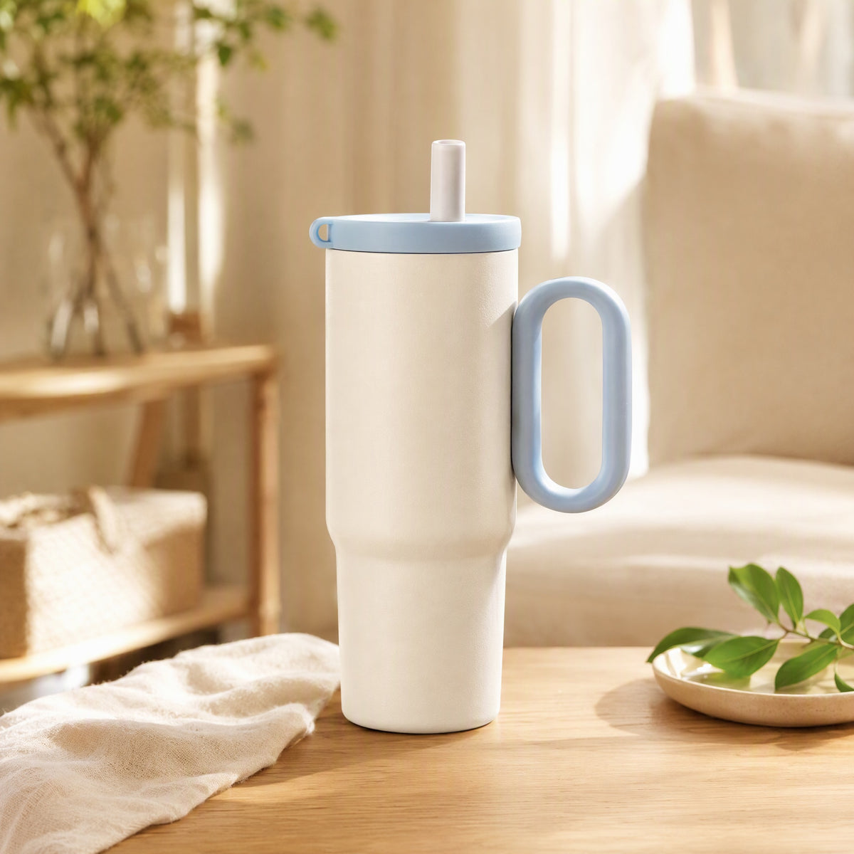 Warmflask™ 316 Stainless Steel Thermos Cup in a calm home setting