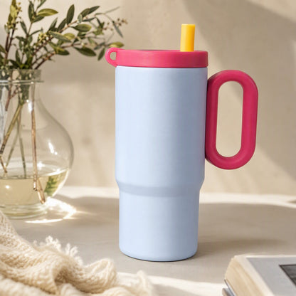 Warmflask™ 316 Stainless Steel Thermos Cup, styled close view