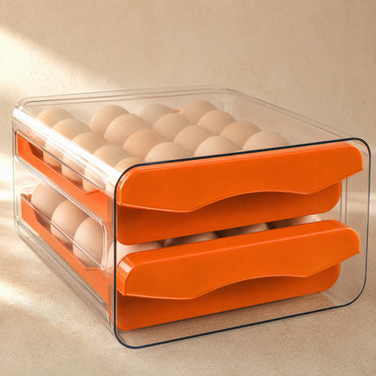 Eggkeeper™ Transparent Double-Layer Egg Storage Box, material and detail close-up