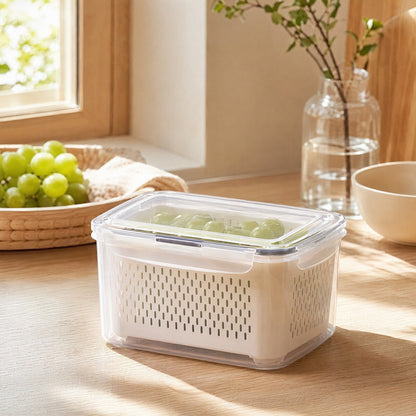 Drainkeep™ Drain Basket Food Storage Box in a calm home setting