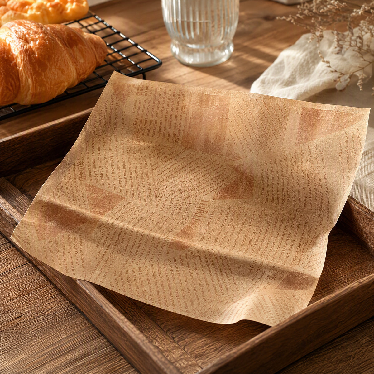 Pulppan™ Raw Wood Pulp Baking Paper, styled close view
