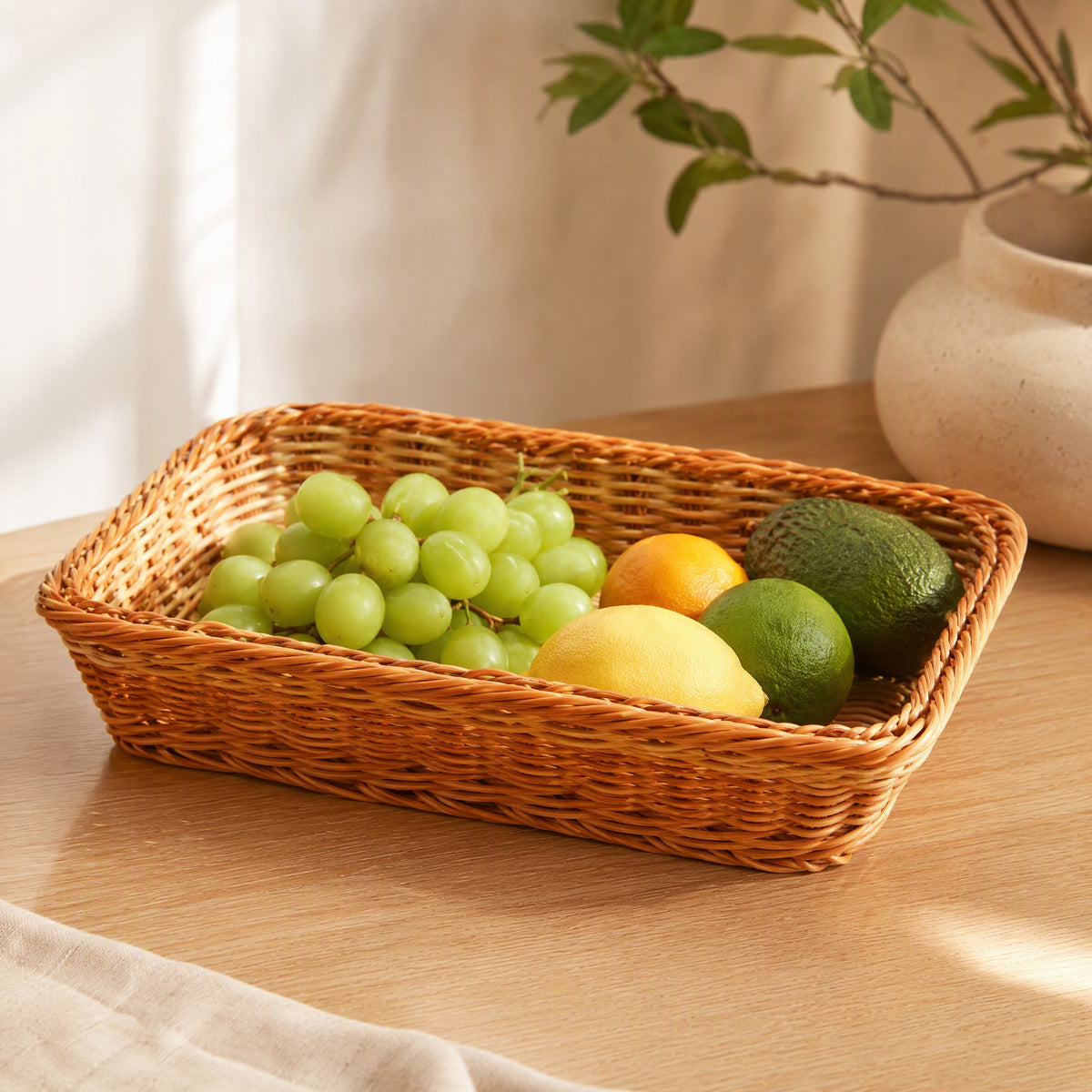 Fruitkeep™ Rectangular PP Fruit Storage Basket, styled close view