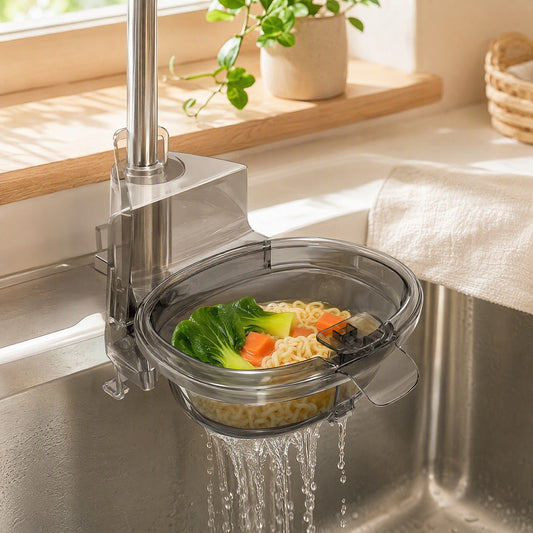 Clearsift™ Food Grade PET Sink Drain Basket in a calm home setting