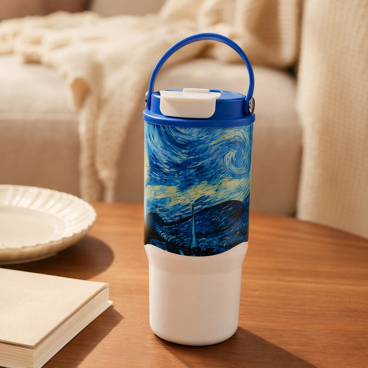 Ceramwarm™ Ceramic Inner Liner Thermos Cup, styled close view