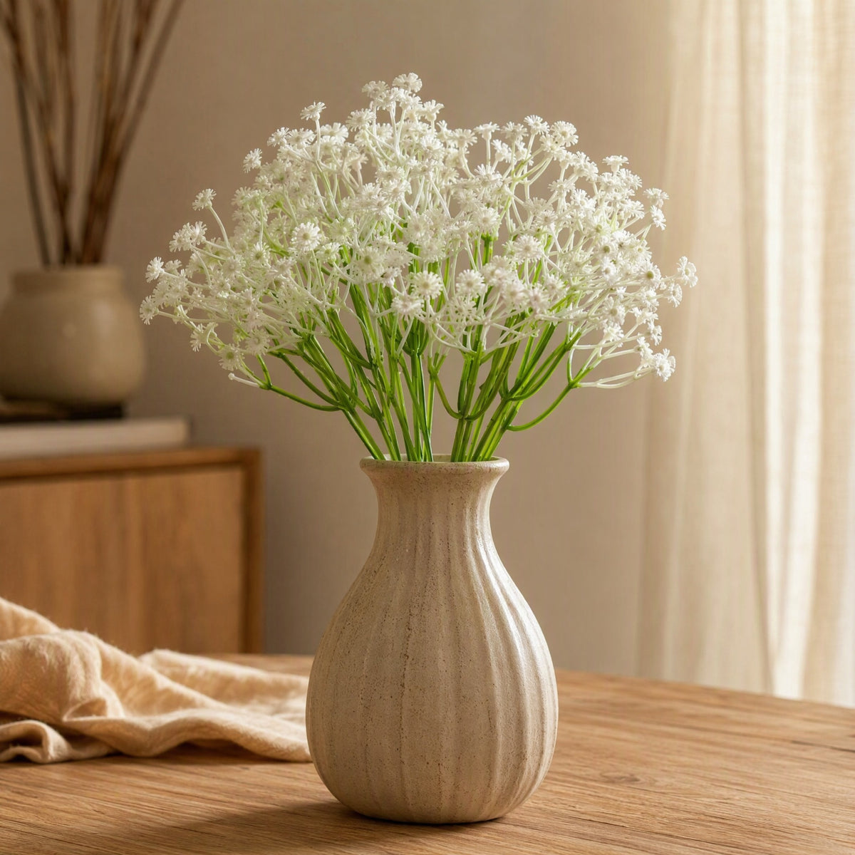 Babybloom™ 5-Fork Plastic Gypsophila Flower, styled close view