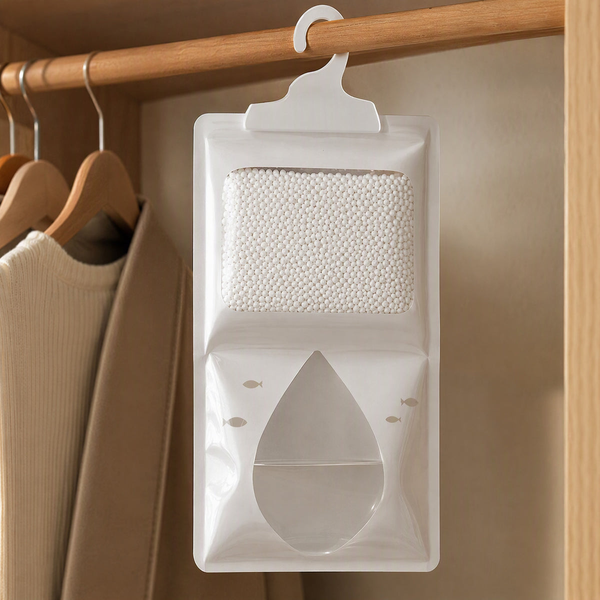 Dewdrop™ Hanging Dehumidifier Bag for Home, styled close view
