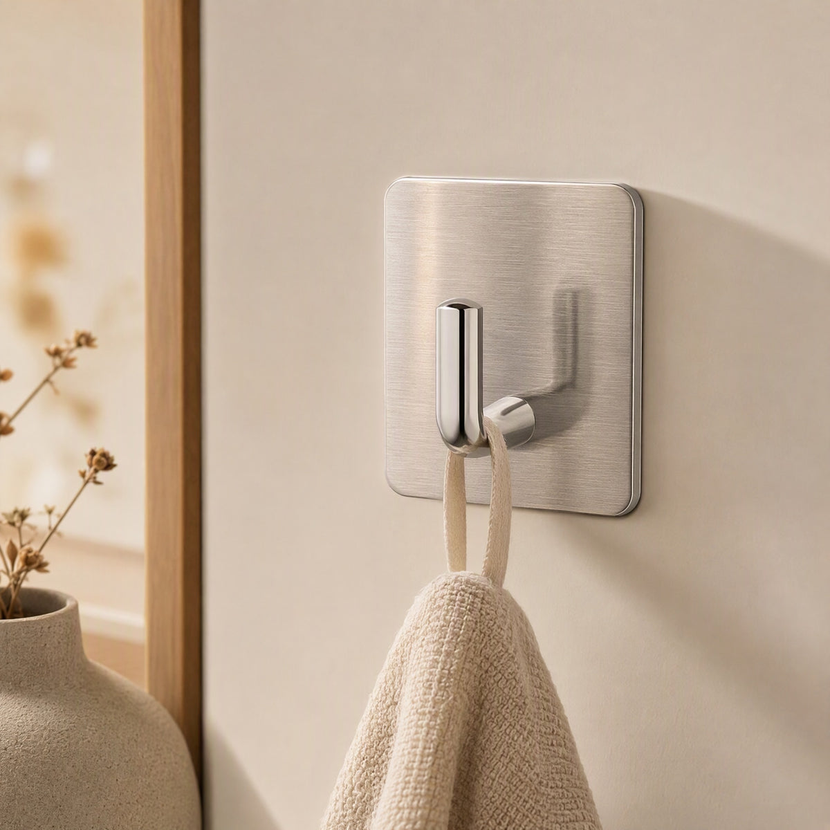 Steelhook™ 201 Stainless Steel Wall Hook, styled close view