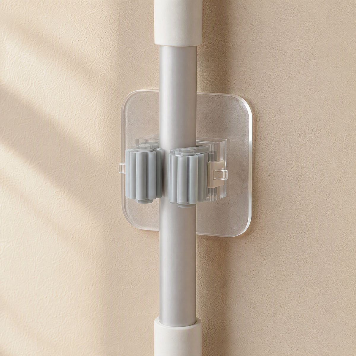 Mophold™ Plastic Adhesive Mop Holder Hook, material and detail close-up