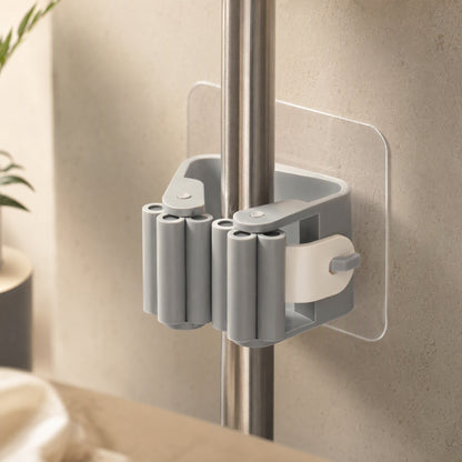 Mophold™ Plastic Adhesive Mop Holder Hook, styled close view