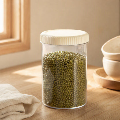 Grainkeep™ Round Plastic Grain Storage Jar, styled close view