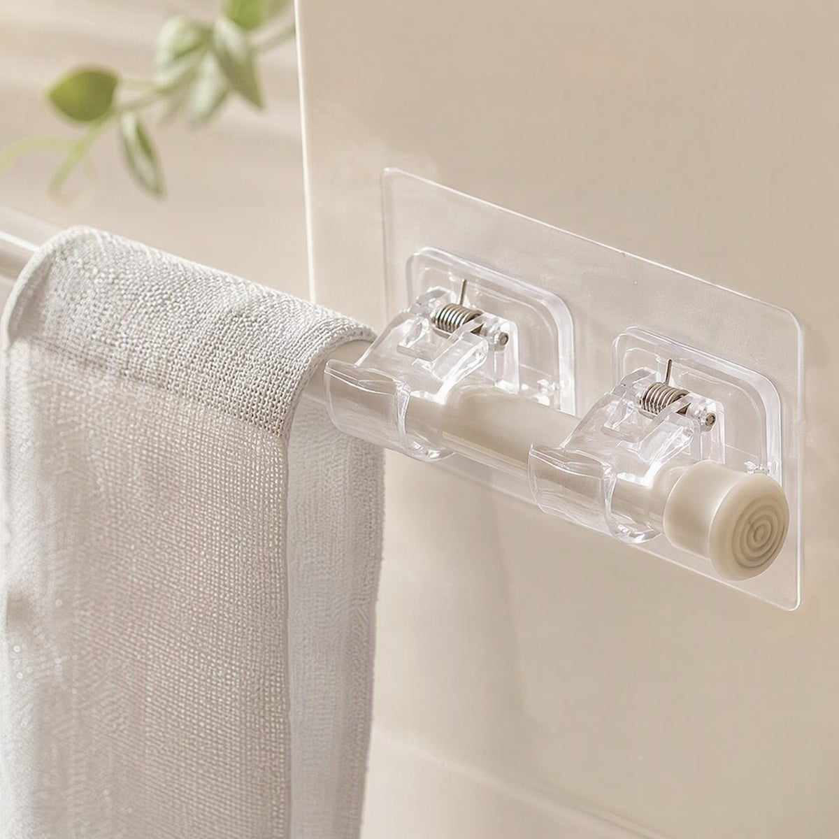 Drapepin™ Acrylic Curtain Rod Hooks, styled close view