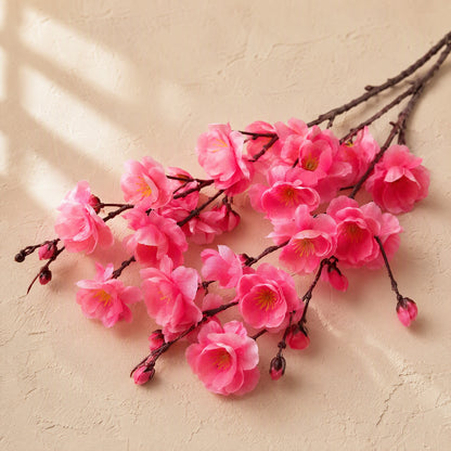 Peachpetal™ Artificial Peach Blossom Branch, material and detail close-up