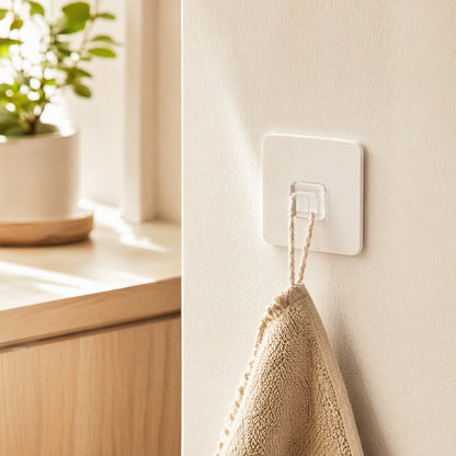 Hookrack™ Plastic Adhesive Hook Storage Rack in a calm home setting