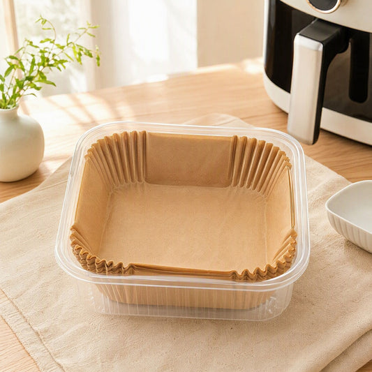 Bakepaper™ Square Air Fryer Paper in a calm home setting