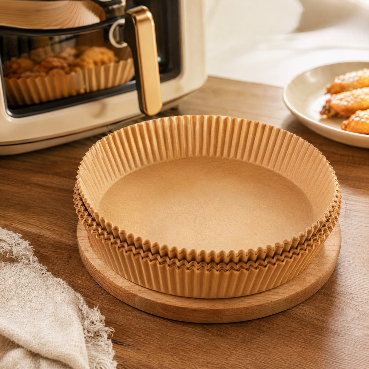 Crumbveil™ Air Fryer Baking Paper, styled close view
