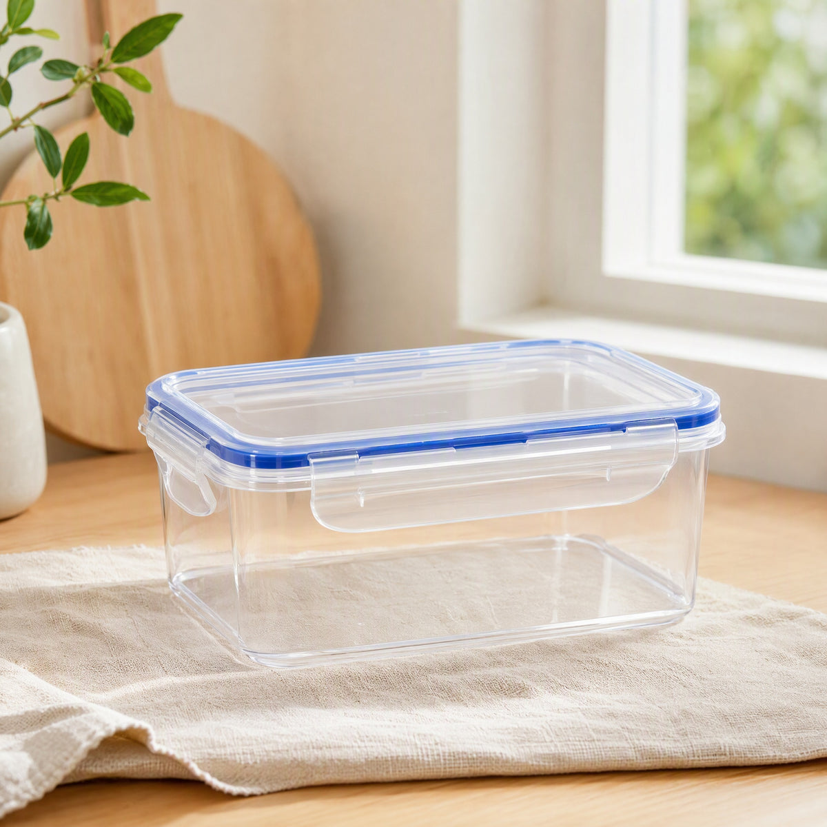 Lunchnest™ Rectangular Plastic Lunch Box in a calm home setting