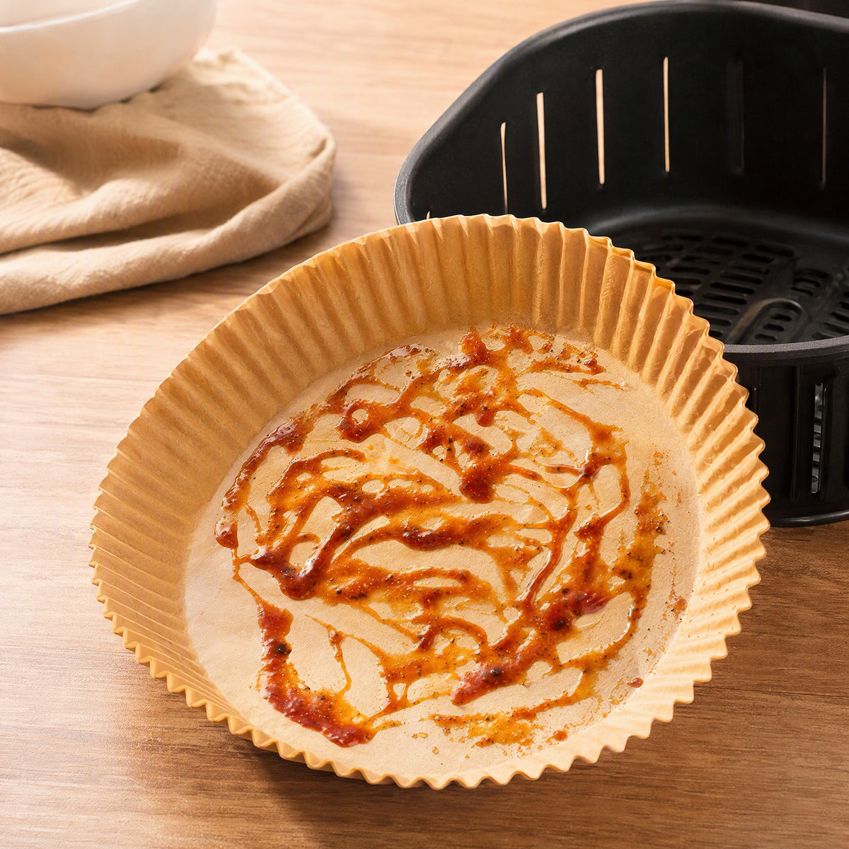 Bakeease™ Air Fryer Baking Paper, styled close view