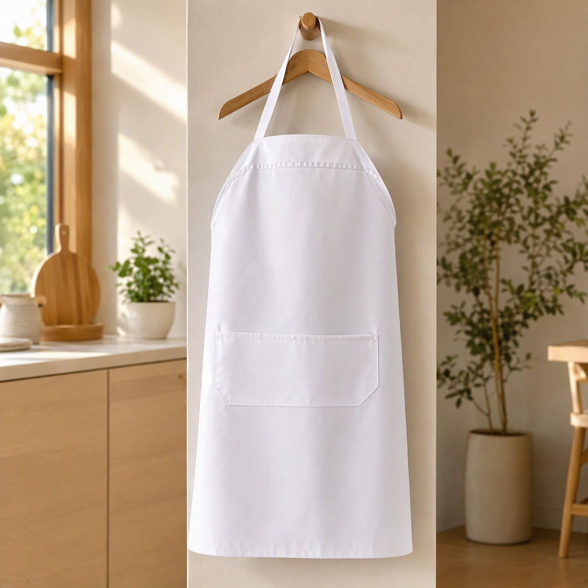 Wipeguard™ PVC Sleeveless Apron in a calm home setting