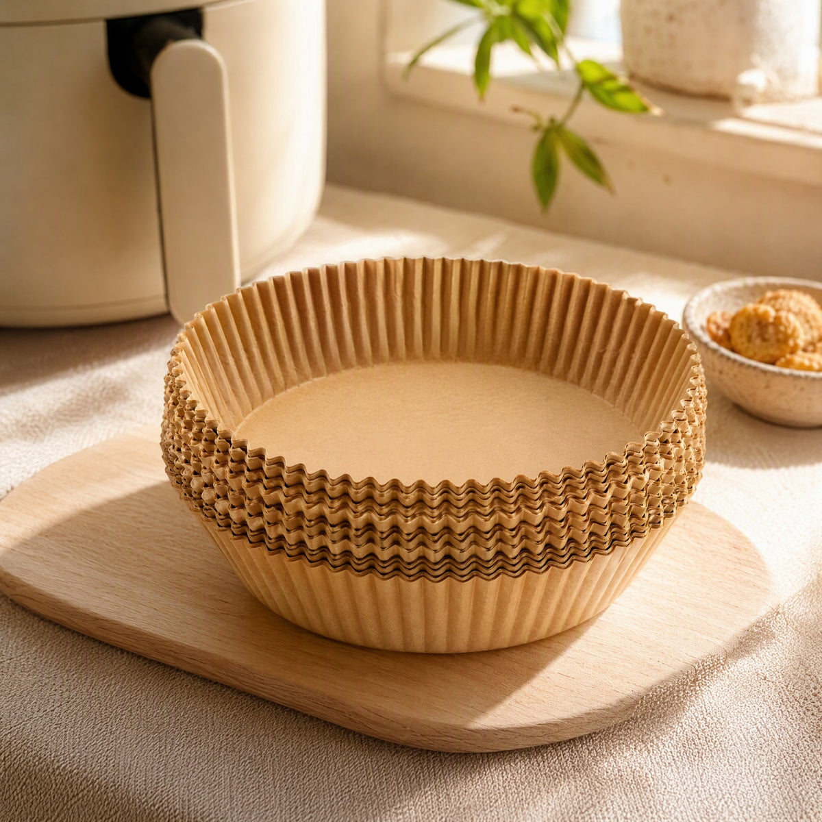 Frycrisp™ Air Fryer Greaseproof Baking Paper in a calm home setting