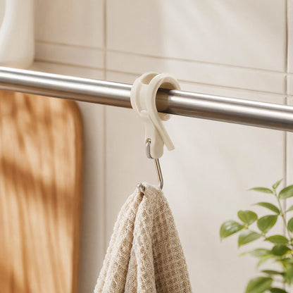Towelclip™ Plastic Clip-On Towel Rack Hook, styled close view