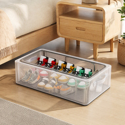 Shoeflat™ Foldable Shoe Storage Box in a calm home setting