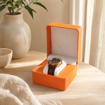 Ticktuck™ PU Leather Watch Storage Box in a calm home setting