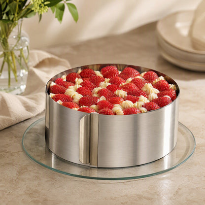 Ringform™ Stainless Steel Adjustable Cake Mold, styled close view