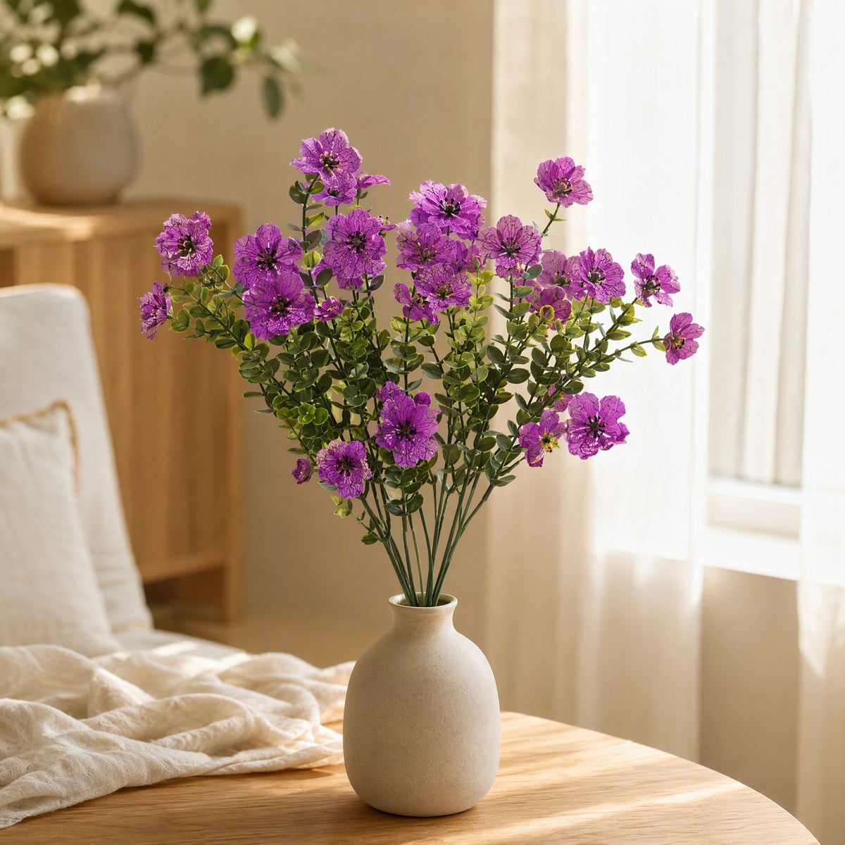 Leafmoss™ Plastic Eucalyptus Fake Flower in a calm home setting