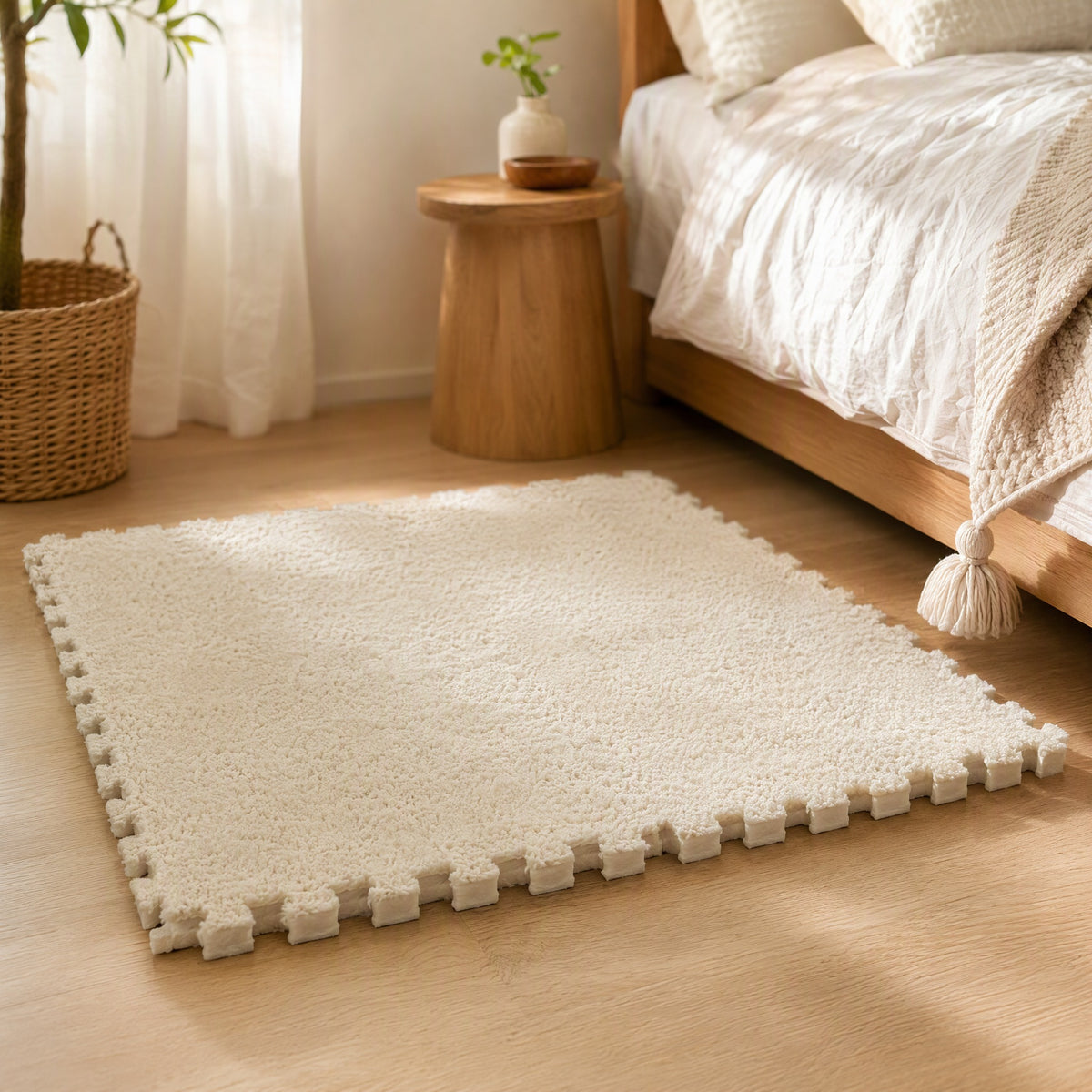 Matcove™ 30×30cm Square Polyester Floor Mat, styled close view
