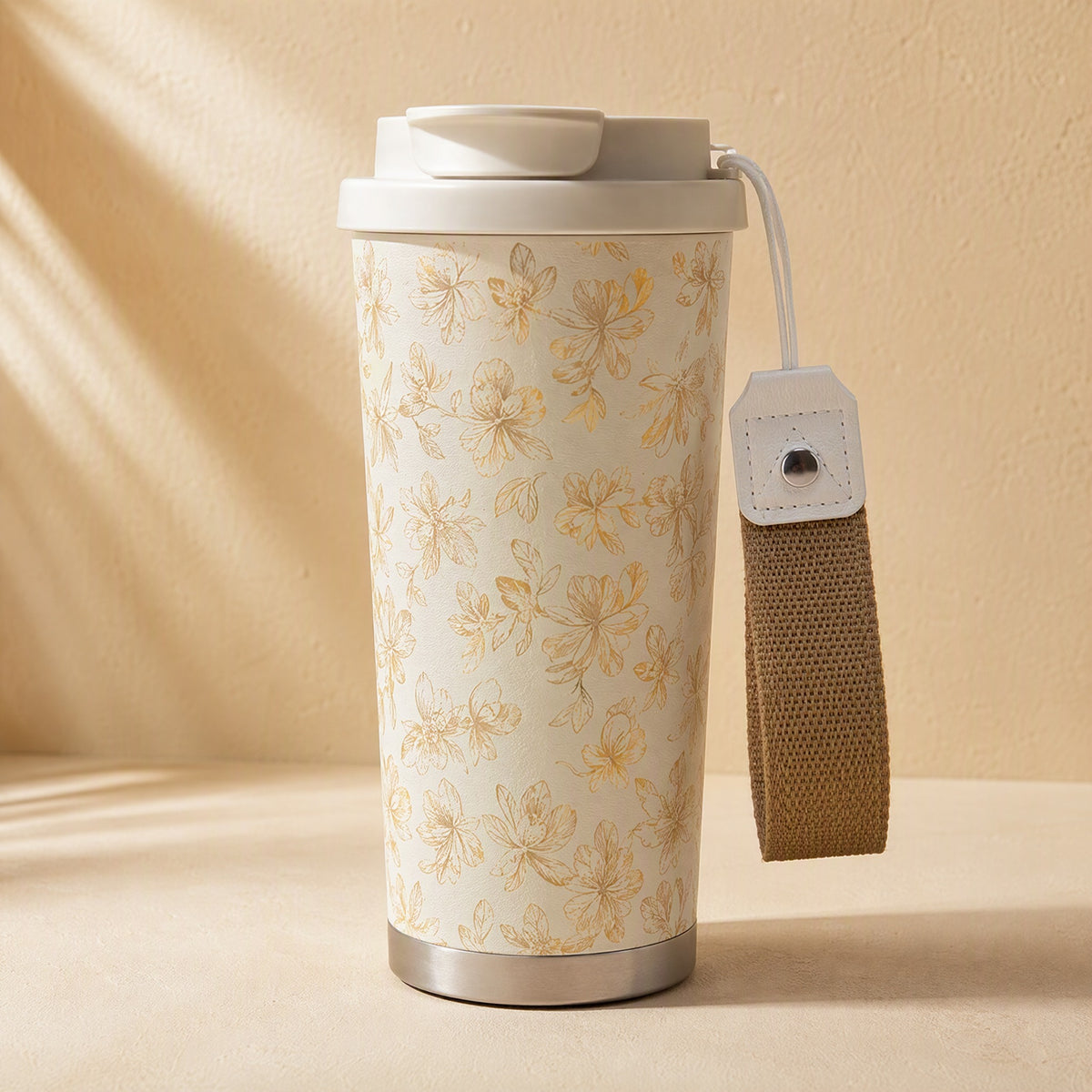 Cupforge™ 316 Stainless Steel Thermos Cup, material and detail close-up