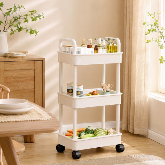 Rollstow™ Plastic Mobile Storage Rack in a calm home setting