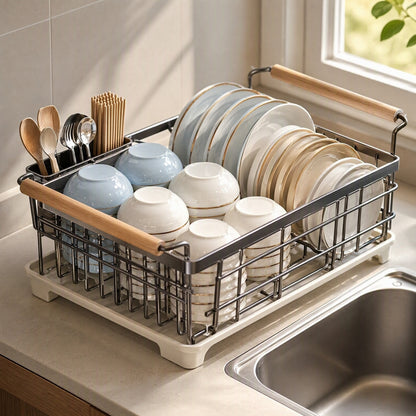 Drystack™ 304 Stainless Steel Dish Storage Rack, styled close view
