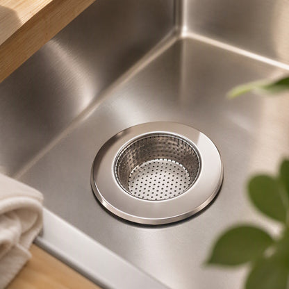 Crumbsift™ Stainless Steel Sink Drain Strainer, styled close view