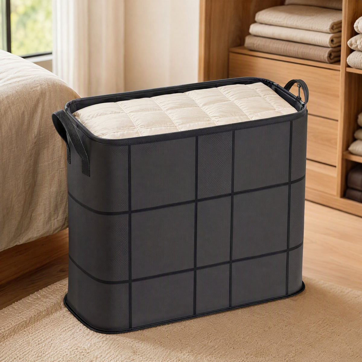 Viewstow™ Large Window Quilt Storage Bag, styled close view
