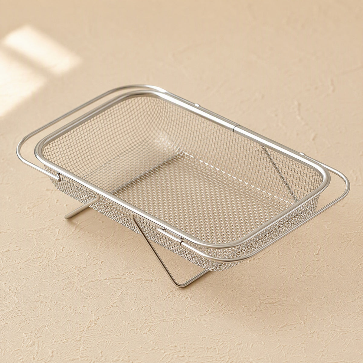 Scrapcup™ Stainless Steel Sink Drain Basket, material and detail close-up