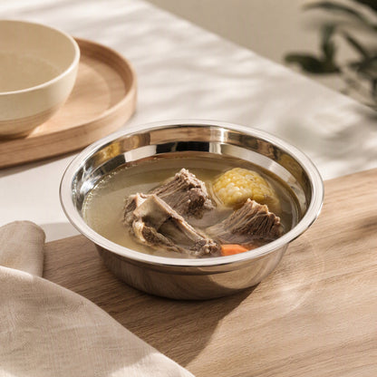 Brothgleam™ Stainless Steel Soup Bowl, styled close view