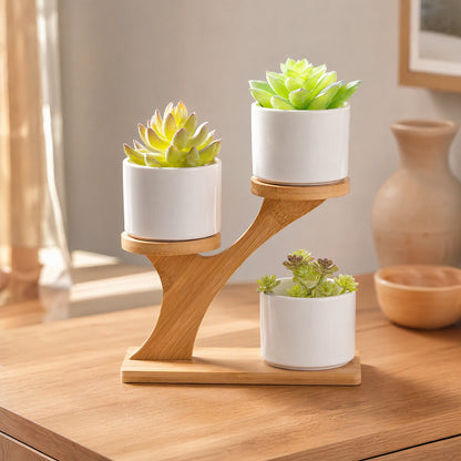 Bloombowl™ Ceramic Flower Pot, styled close view