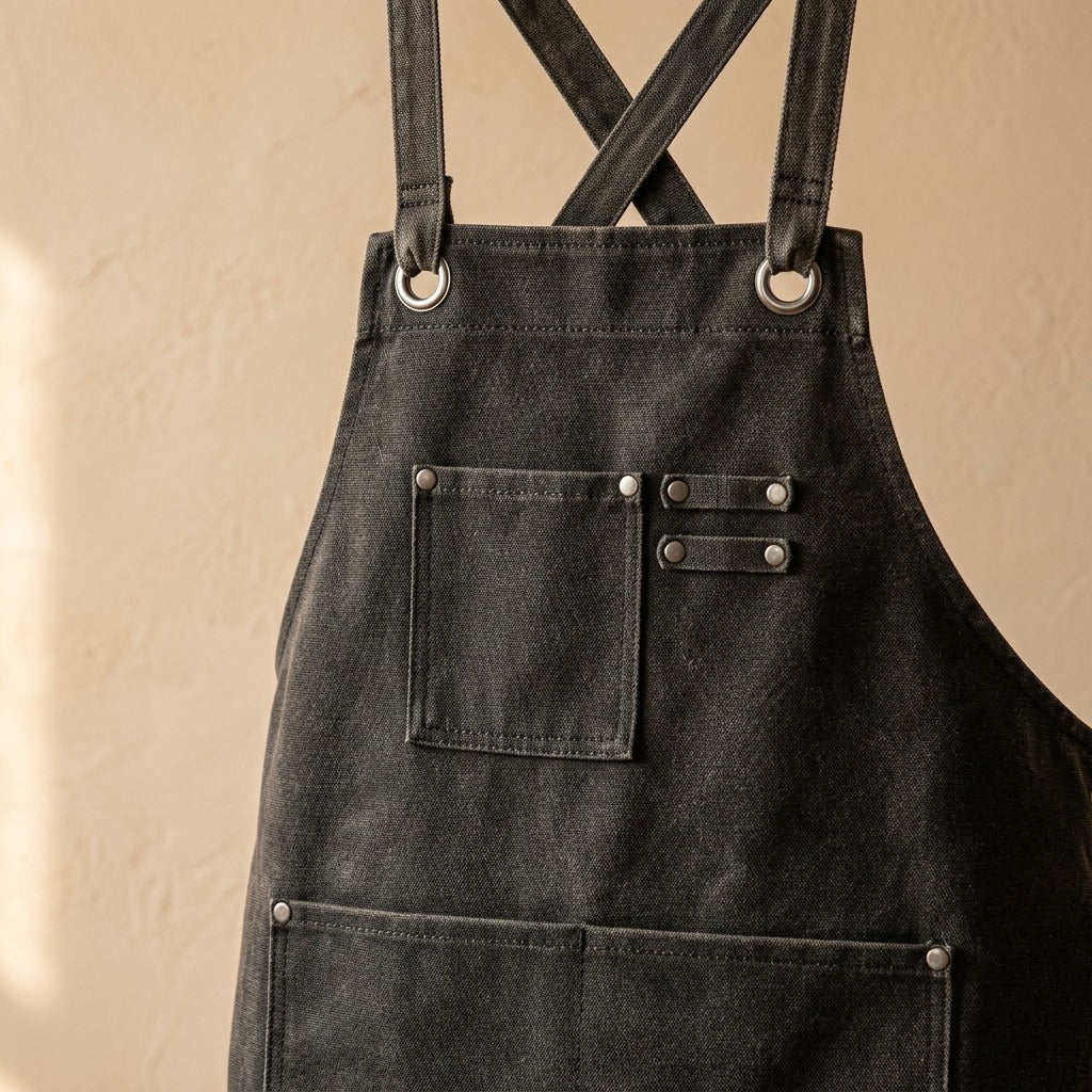 Fitcanvas™ Canvas Apron With Adjustable Fit, material and detail close-up