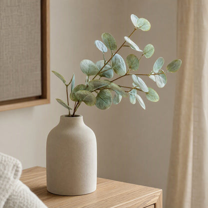 Leafsilk™ Artificial Eucalyptus Branch, styled close view