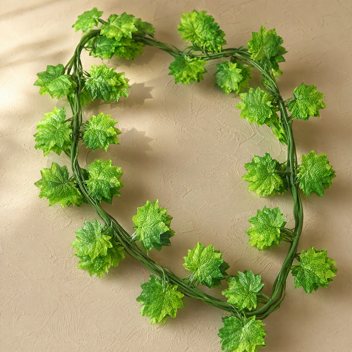Leafwoven™ Artificial Maple Leaf Rattan Garland, material and detail close-up
