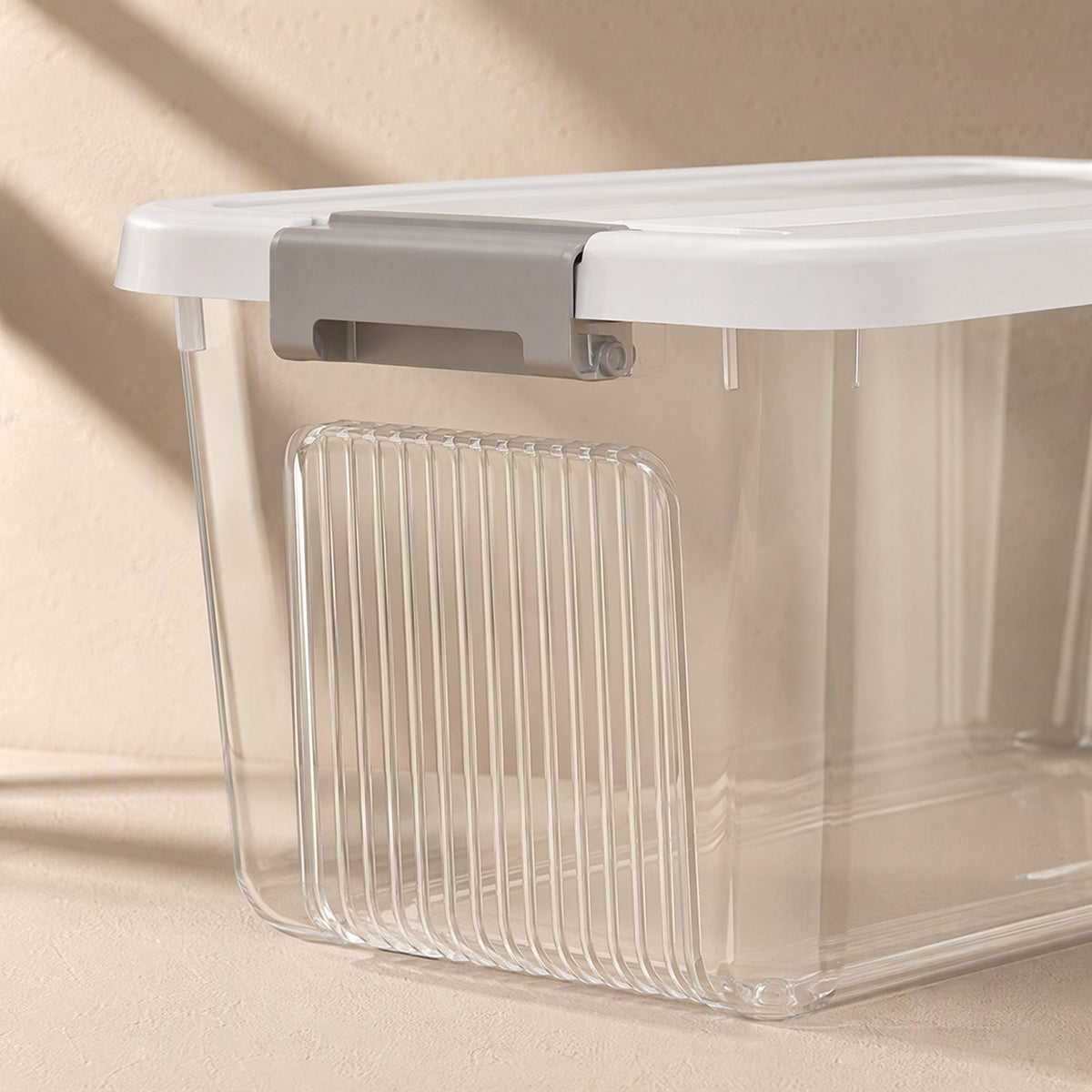 Seethru™ Transparent Plastic Storage Box, material and detail close-up